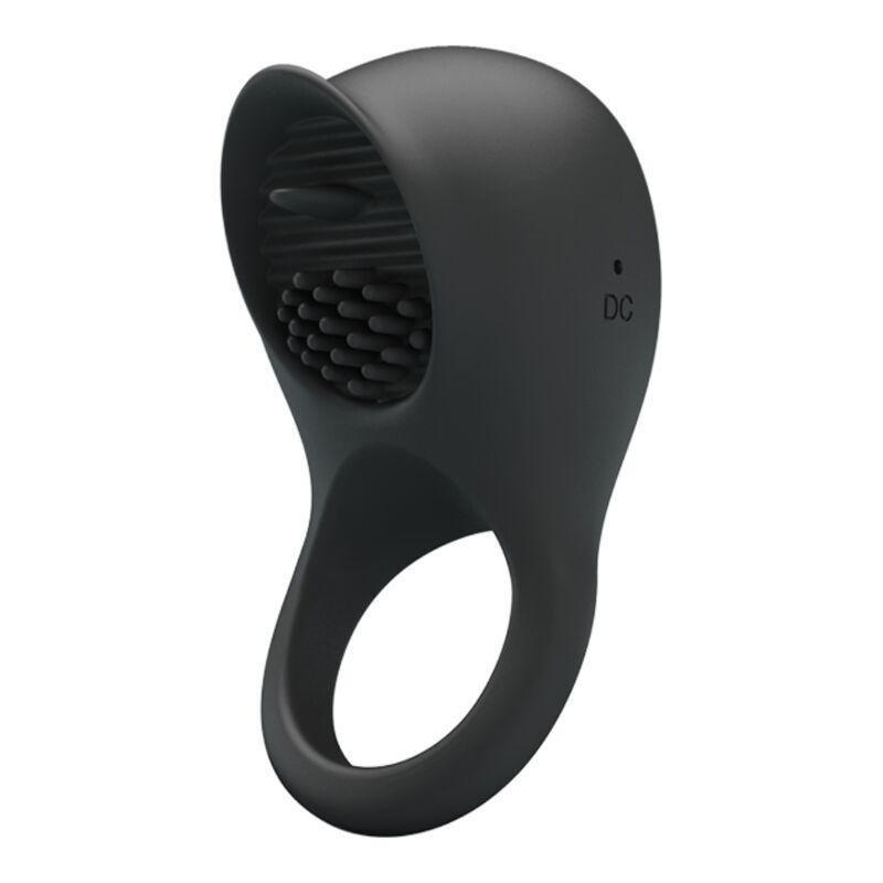 PRETTY LOVE - VIBRATING PENIS RING WITH BLACK TONGUE - ToysByMonk