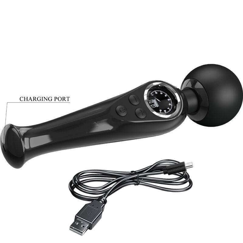 PRETTY LOVE - SKYLER VIBRATOR WAND BLACK - ToysByMonk