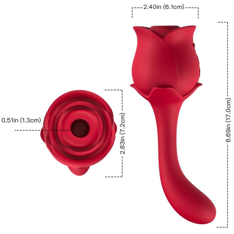 ARMONY - ROSELOVER LICKING VIBRATING CLIT & STIMULATOR RED - ToysByMonk