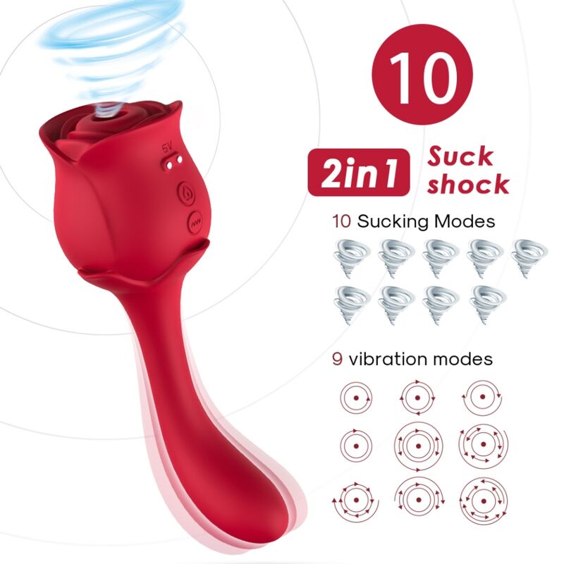 ARMONY - ROSELOVER LICKING VIBRATING CLIT & STIMULATOR RED - ToysByMonk
