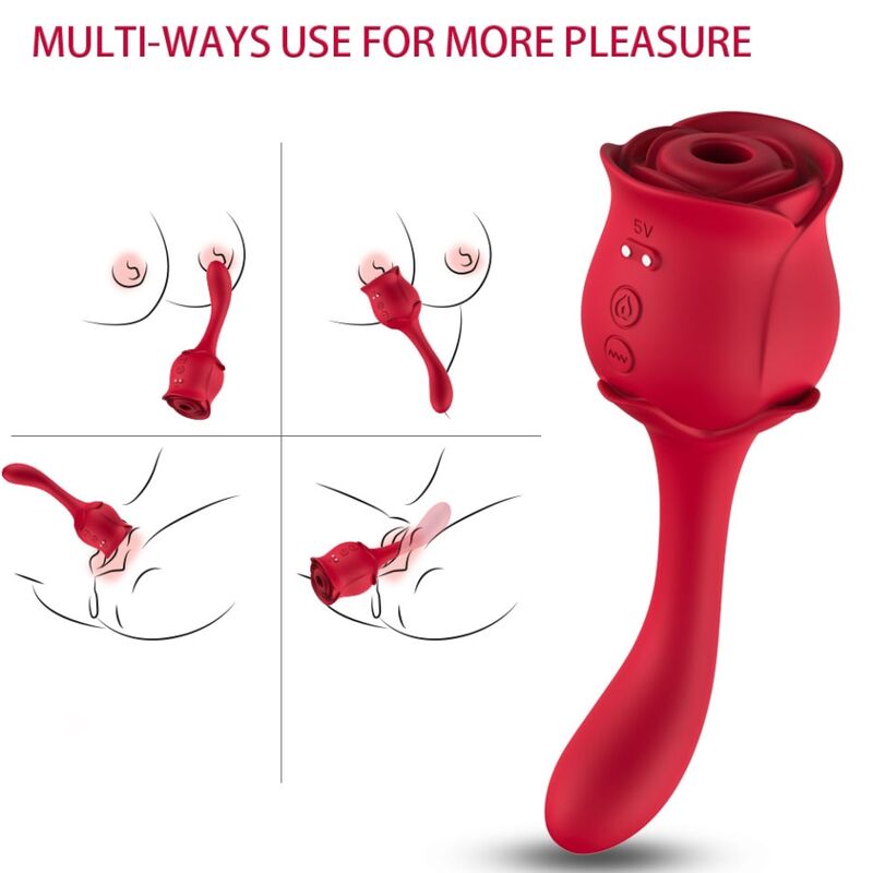 ARMONY - ROSELOVER LICKING VIBRATING CLIT & STIMULATOR RED - ToysByMonk