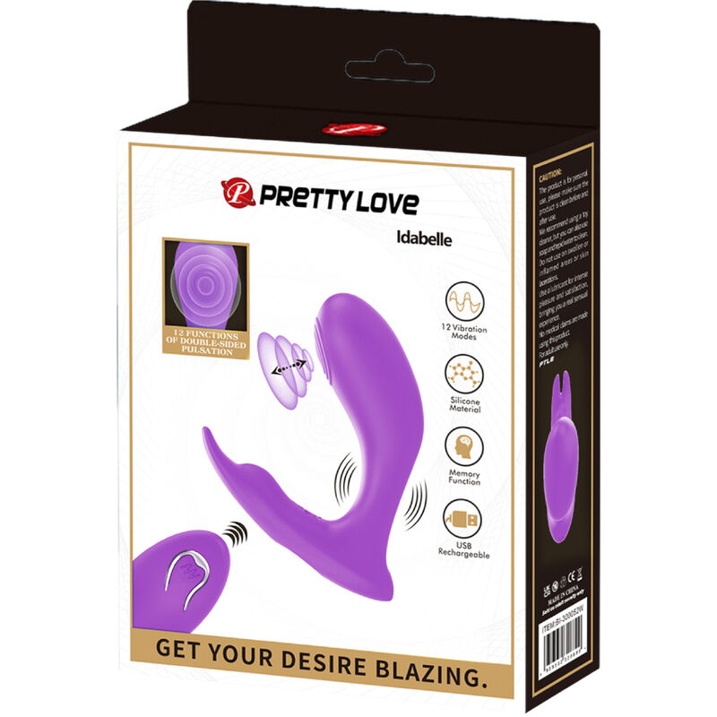 PRETTY LOVE - IDABELLE VIBRATION & PULSATION REMOTE CONTROL VIOLET PRETTY LOVE BOTTOM