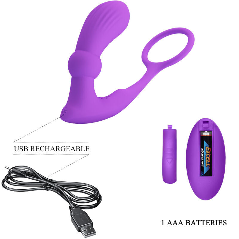 PRETTY LOVE - WARREN VIOLET ANAL RING & VIBRATOR - ToysByMonk