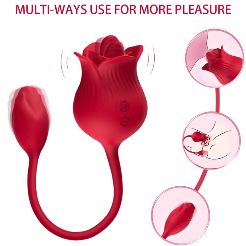 ARMONY - PINK CLITORIS STIMULATOR VIBRATOR WITH TAIL 10 MODES RED - ToysByMonk