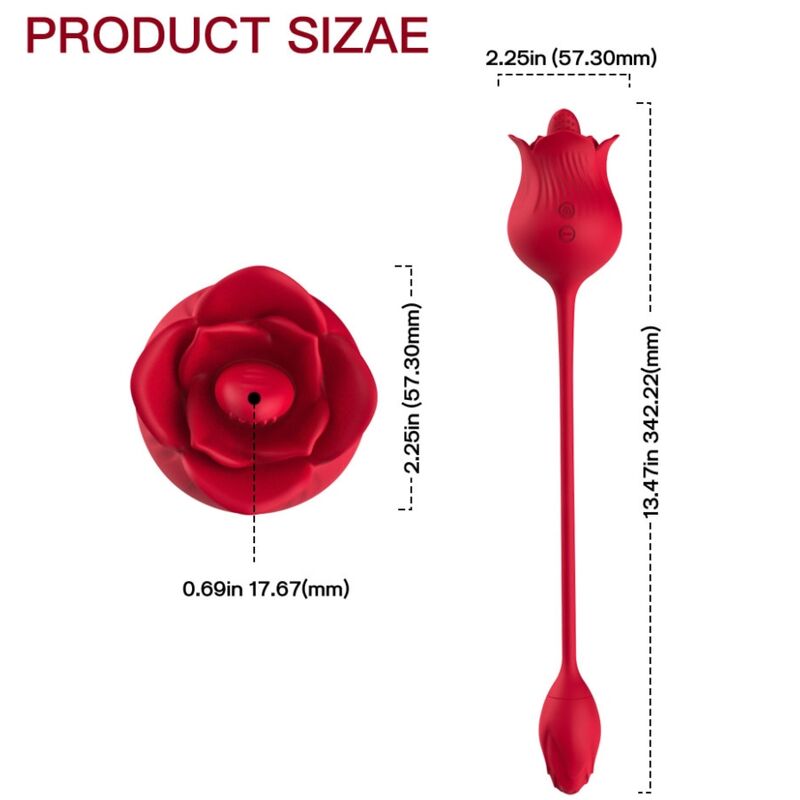 ARMONY - PINK CLITORIS STIMULATOR VIBRATOR WITH TAIL 10 MODES RED - ToysByMonk