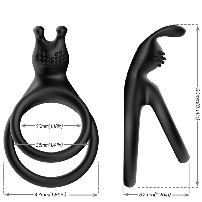 ARMONY - TENSY DOUBLE RABBIT RING BLACK - ToysByMonk