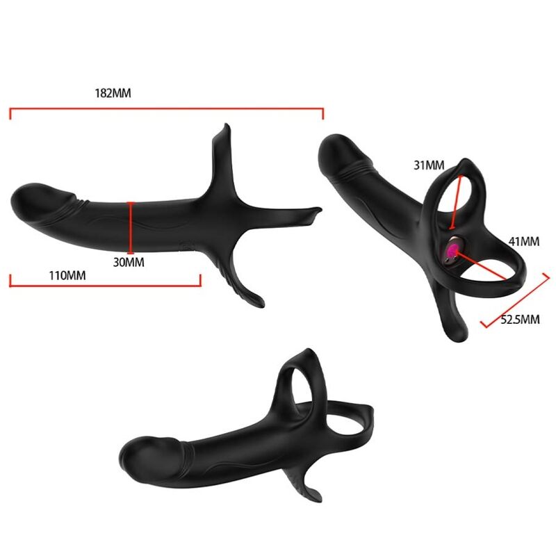 ARMONY - DILDO WITH RING & VIBRATOR REMOTE CONTROL BLACK ARMONY FOR HIM
