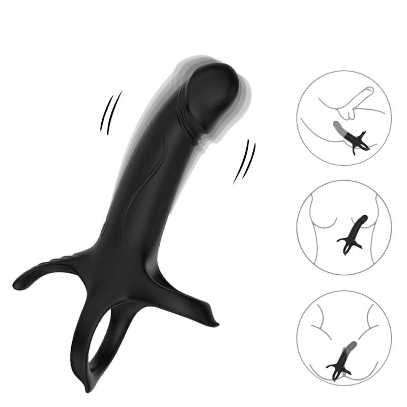 ARMONY - DILDO WITH RING & VIBRATOR REMOTE CONTROL BLACK ARMONY FOR HIM