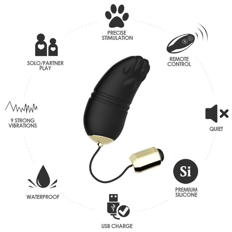 ARMONY - KITTY EGG VIBRATOR G-SPOT REMOTE CONTROL BLACK - ToysByMonk