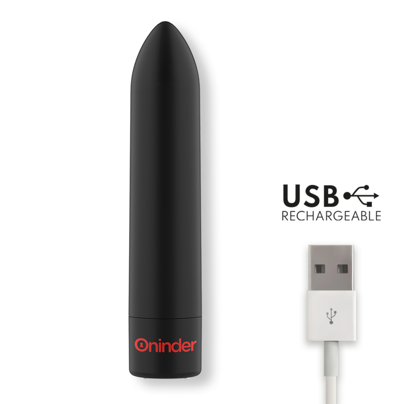 ONINDER - BERLIN BULLET VIBRATOR BLACK 9 MODES 8.5 X 2 CM - FREE APP - ToysByMonk