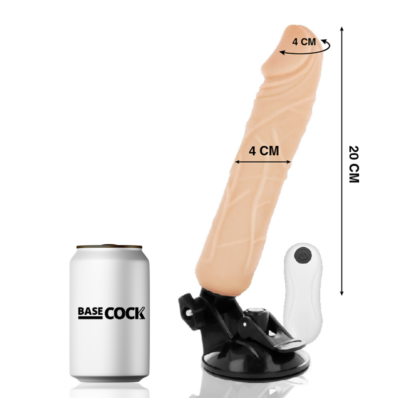 BASECOCK - REALISTIC VIBRATOR REMOTE CONTROL FLESH 20 CM -O- 4 CM BASECOCK