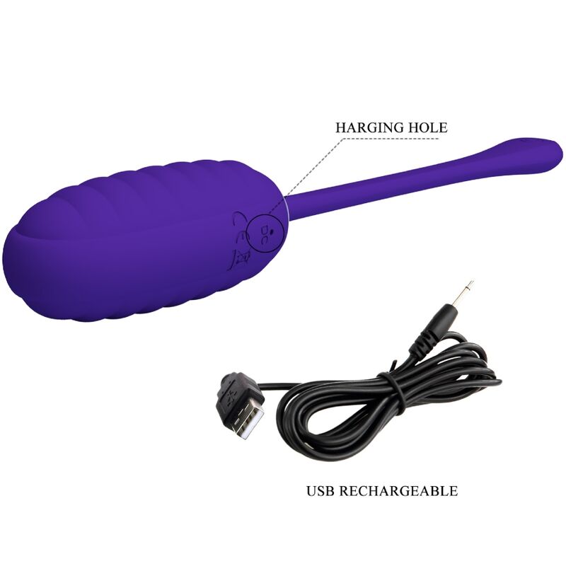 PRETTY LOVE - KIRK RECHARGEABLE VIBRATING EGG PURPLE - ToysByMonk