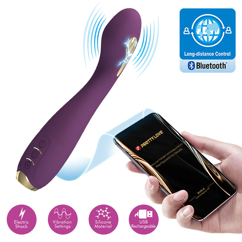 PRETTY LOVE - HECTOR ELECTROSHOCK VIBRATOR BY APP CONTROL PURPLE PRETTY LOVE HIGH GRADE