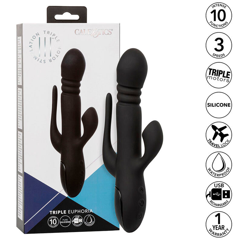CALEXOTICS - VIBRATOR TRIPLE EUPHORIA BLACK - ToysByMonk