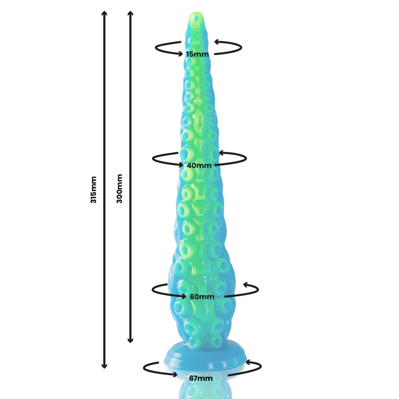 EPIC - SCYLLA FLUORESCENT THIN TENTACLE DILDO LARGE SIZE - ToysByMonk