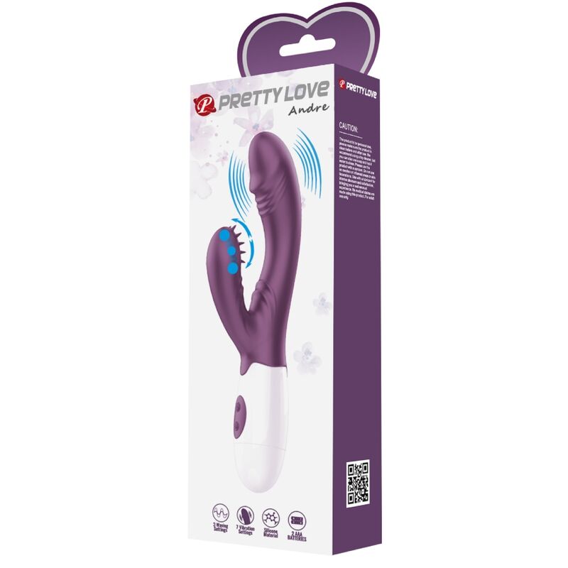 PRETTY LOVE - BUTTERFLY KISS RABBIT VIBRATOR & G-SPOT STIMULATOR PURPLE - ToysByMonk