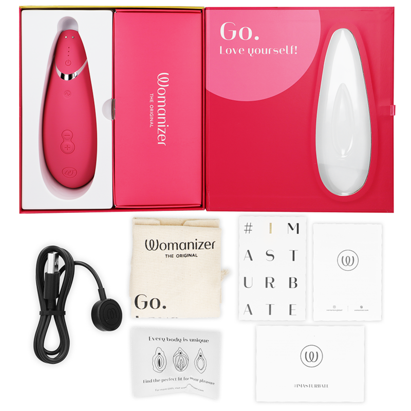 WOMANIZER - PREMIUM 2 CLITORAL STIMULATOR RASPBERRY - ToysByMonk
