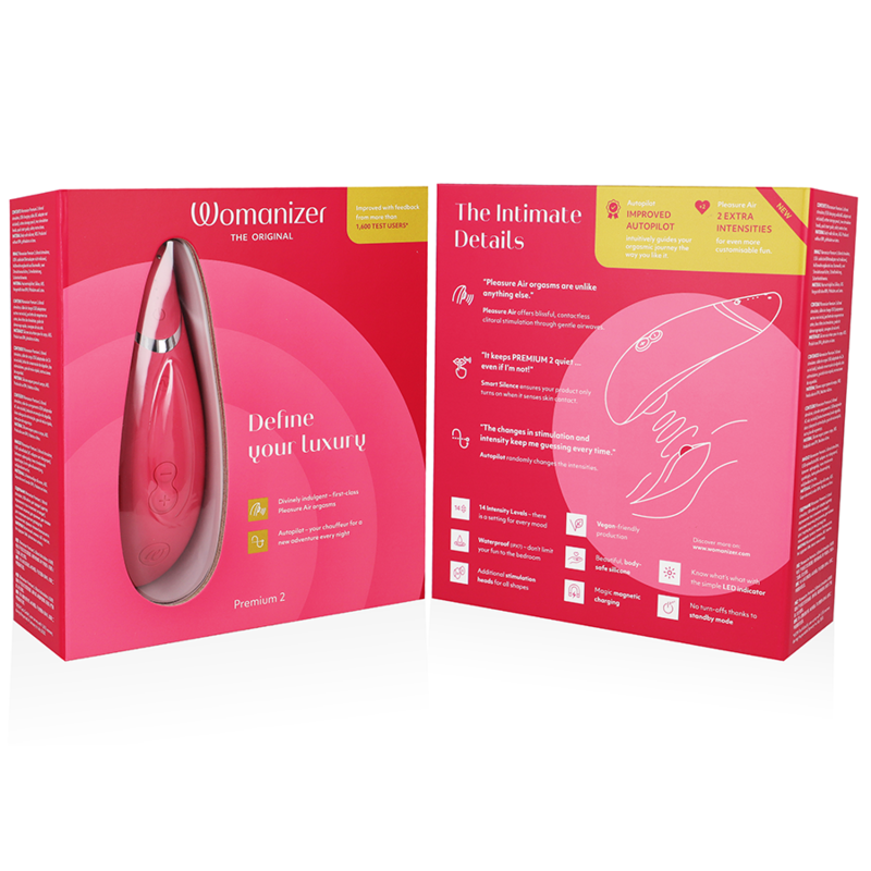 WOMANIZER - PREMIUM 2 CLITORAL STIMULATOR RASPBERRY - ToysByMonk