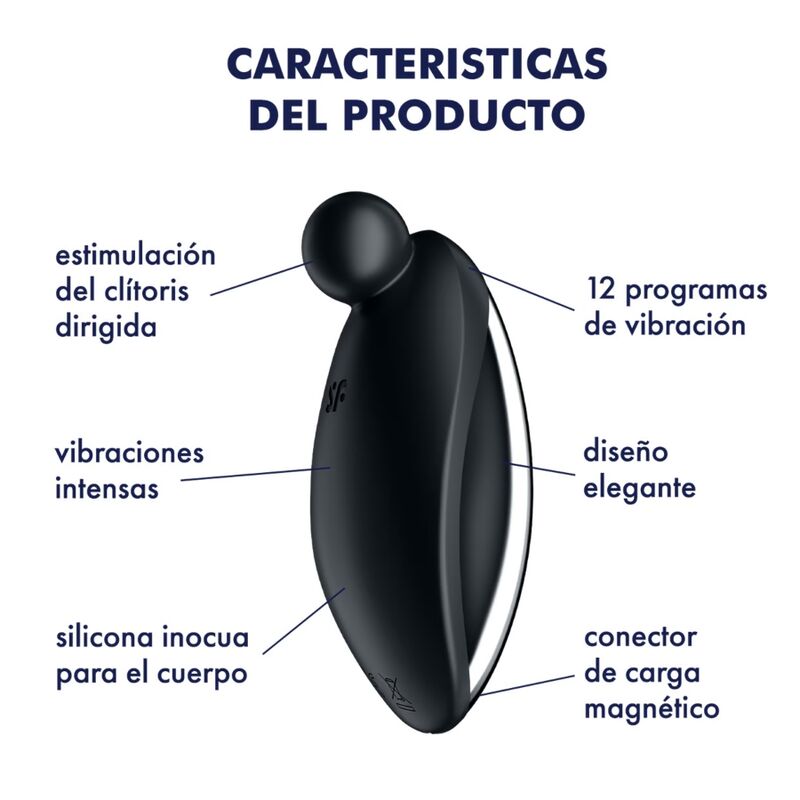 SATISFYER - SPOT ON 2 LAY-ON VIBRATOR BLACK - ToysByMonk