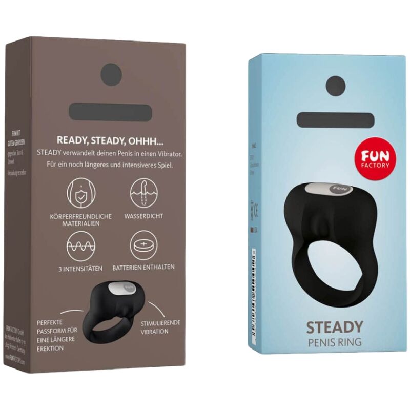 FUN FACTORY - STEADY VIBRATION COCK RING BLACK - ToysByMonk