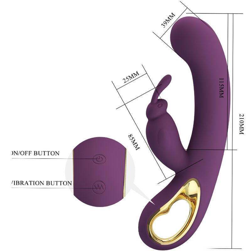 PRETTY LOVE - LIAM RABBIT VIBRATOR & G SPOT STIMULATOR PURPLE - ToysByMonk