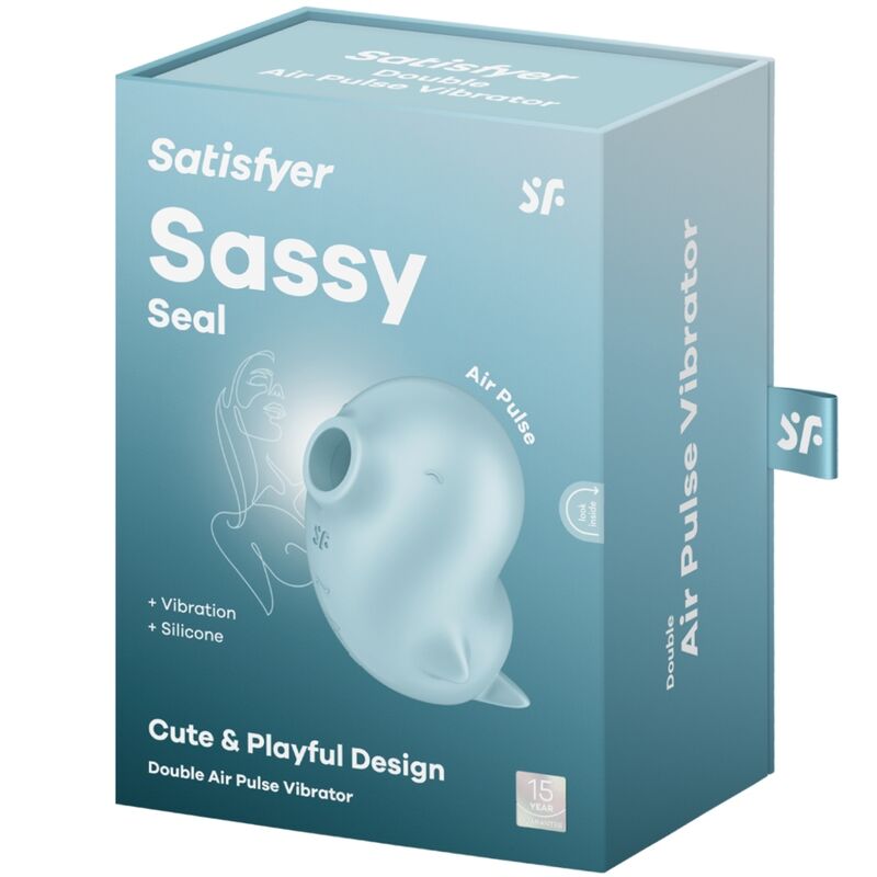 SATISFYER - SASSY SEAL STIMULATOR & VIBRATOR BLUE - ToysByMonk