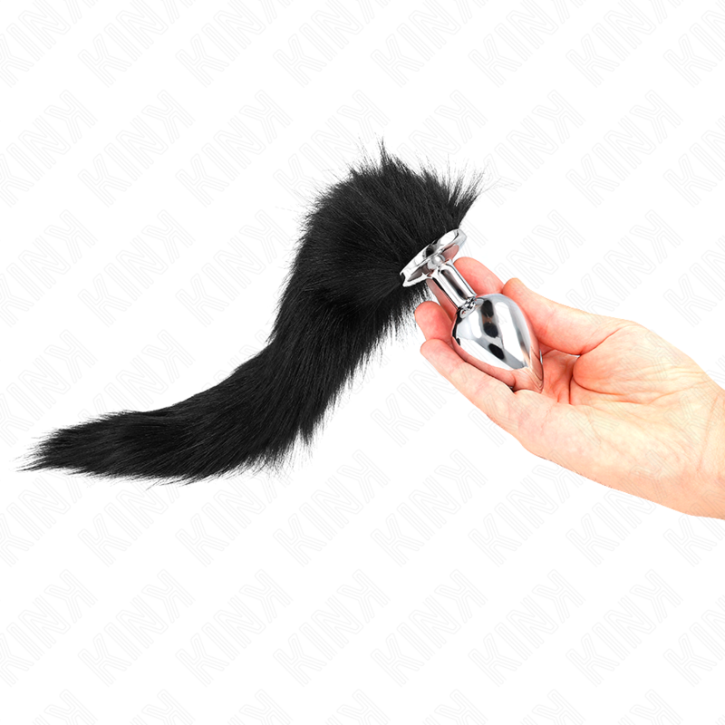 KINK - ANAL PLUG SIZE L 10 X 4 CM WITH SYNTHETIC TAIL 40 CM BLACK - ToysByMonk