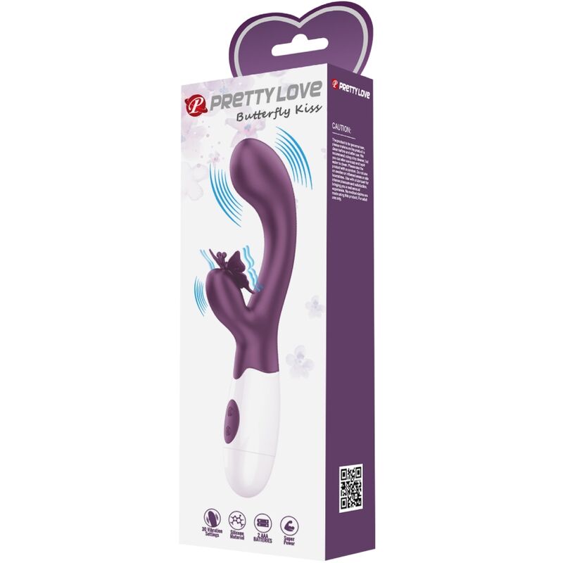PRETTY LOVE - BUTTERFLY KISS RABBIT VIBRATOR & G-SPOT STIMULATOR PURPLE PRETTY LOVE FLIRTATION