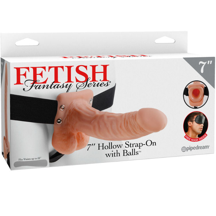 FETISH FANTASY SERIES - SERIES 7 HOLLOW STRAP-ON WITH BALLS 17.8CM FLESH FETISH FANTASY SERIES