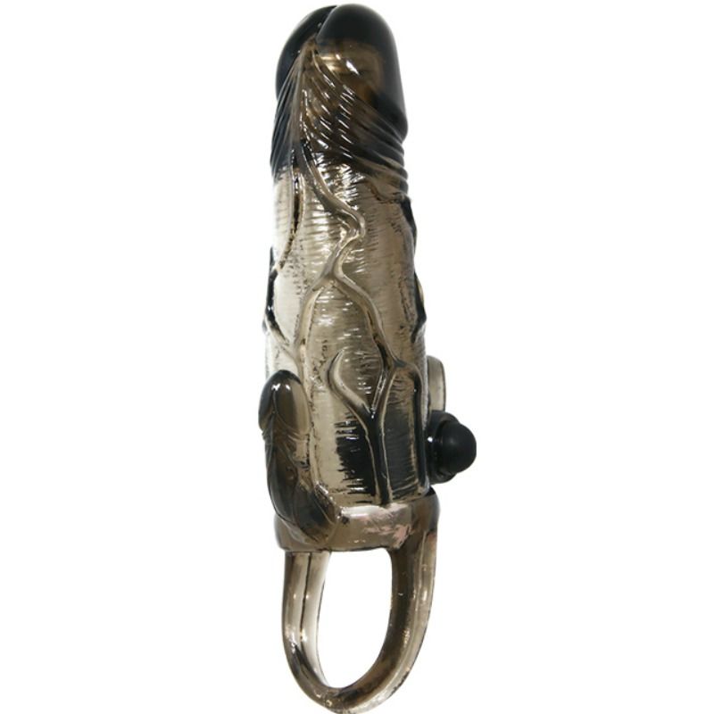 BAILE - BRAVE MAN PENIS COVER WITH CLIT AND ANAL STIMULATION DOUBLE BULLET BLACK 16.5 CM BAILE FOR HIM