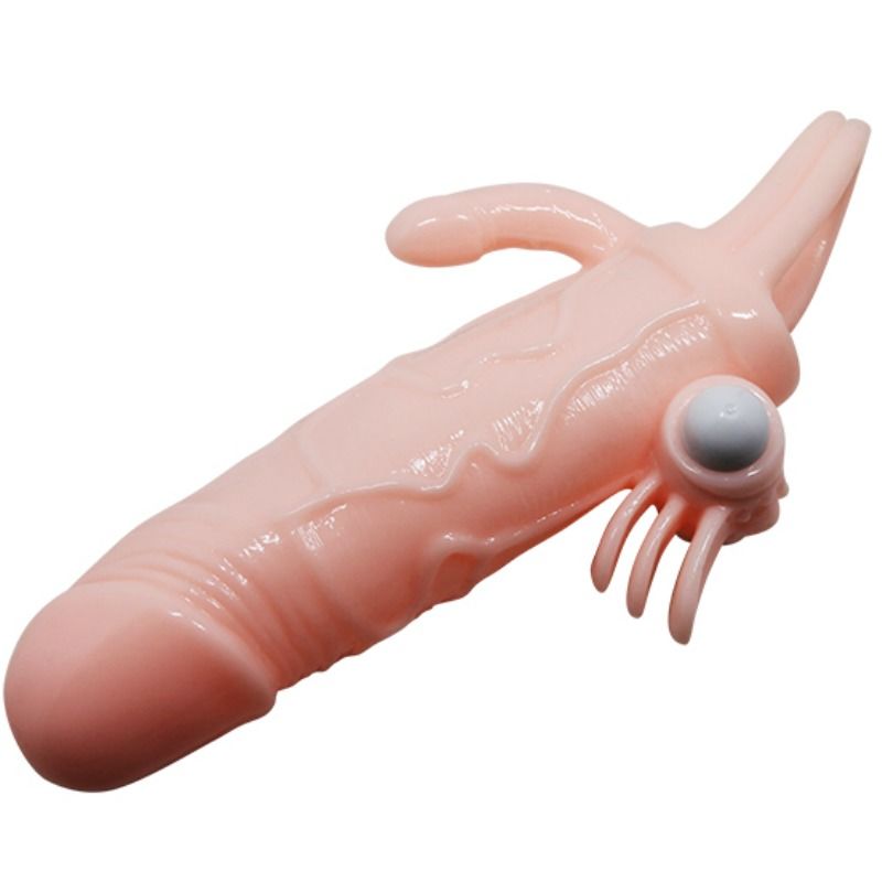 BAILE - BRAVE MAN PENIS COVER WITH CLIT AND ANAL STIMULATION FLESH 16.5 CM BAILE FOR HIM