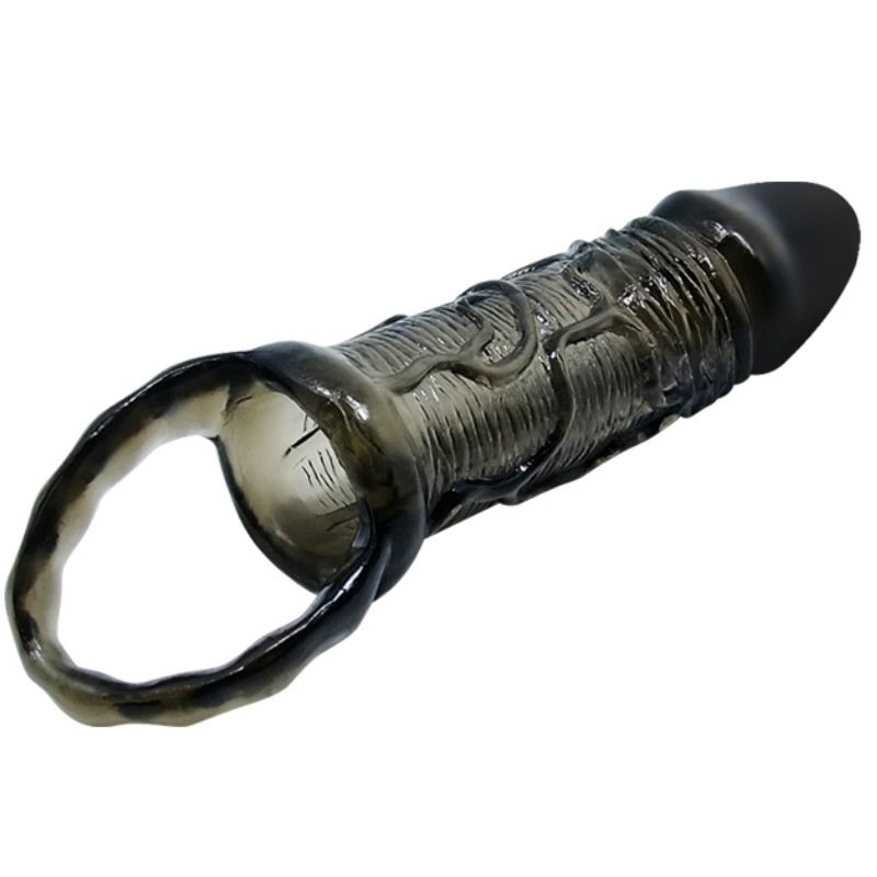BAILE - PENIS EXTENDER COVER WITH STRAP FOR TESTICLES BLACK 13.5 CM BAILE FOR HIM
