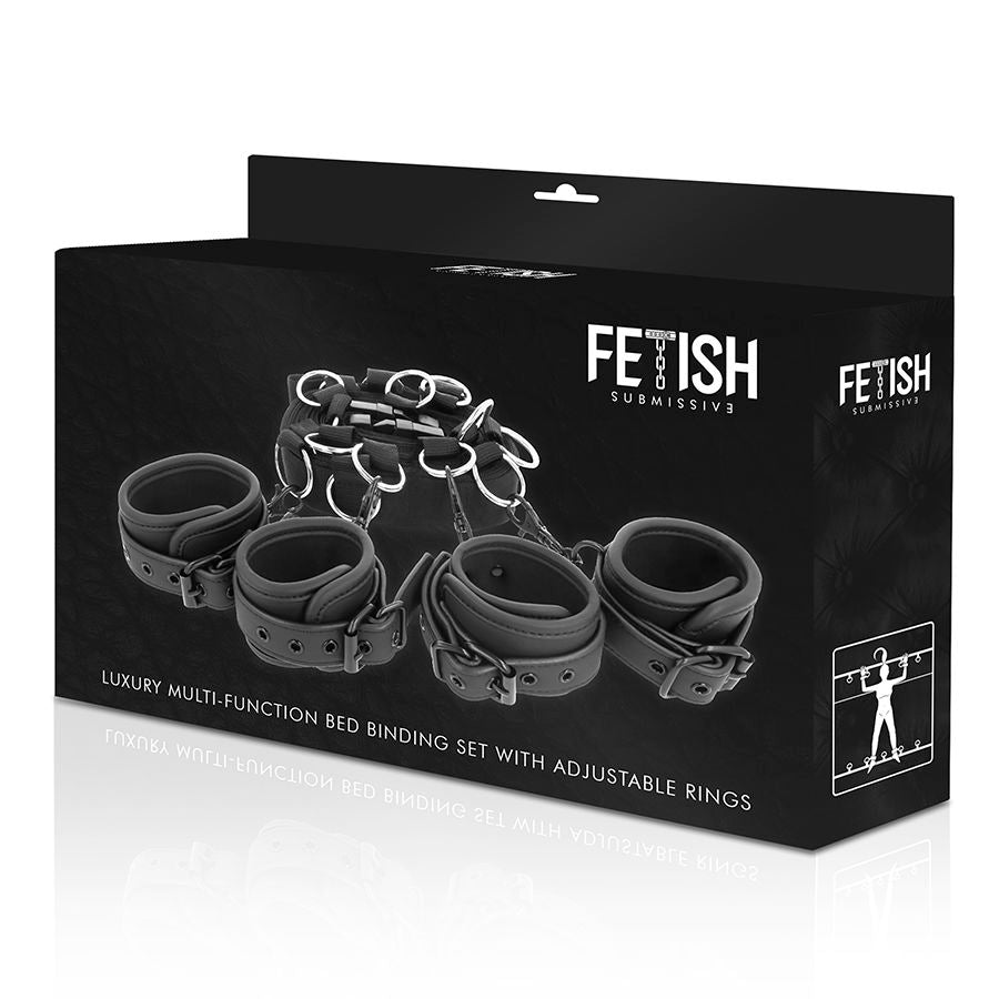 FETISH SUBMISSIVE - LUXURY BED TIES SET WITH NOPRENE LINING FETISH SUBMISSIVE BONDAGE