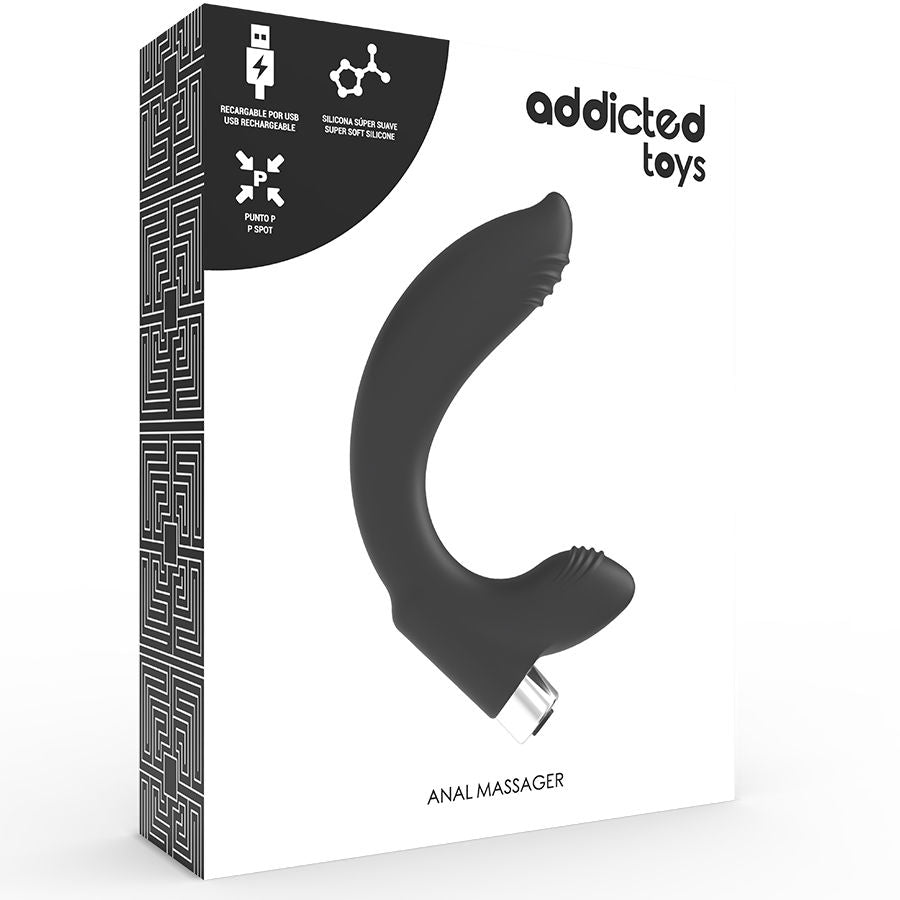 ADDICTED TOYS - PROSTATIC VIBRATOR RECHARGEABLE MODEL 7 - BLACK - ToysByMonk