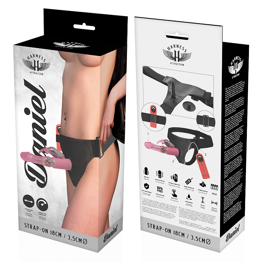HARNESS ATTRACTION - RNES DANIEL WITH VIBRATION AND ROTATION 18 CM -O- 3.5 CM - ToysByMonk