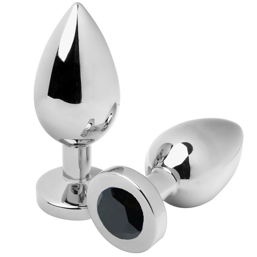 METAL HARD - ANAL PLUG DIAMOND BLACK MEDIUM 7.62CM METAL HARD