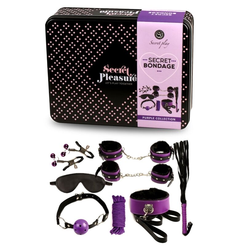 SECRETPLAY - BDSM SET 8PCS PURBLE /BLACK - ToysByMonk