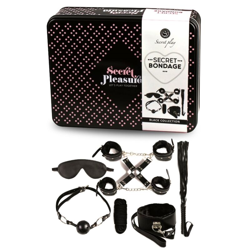 SECRETPLAY - BDSM SET 8 PCS BLACK SECRETPLAY 100% FETISH