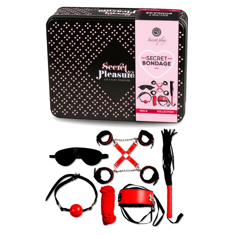 SECRETPLAY - BDSM SET 6 PCS RED COLLECTION SECRETPLAY 100% FETISH