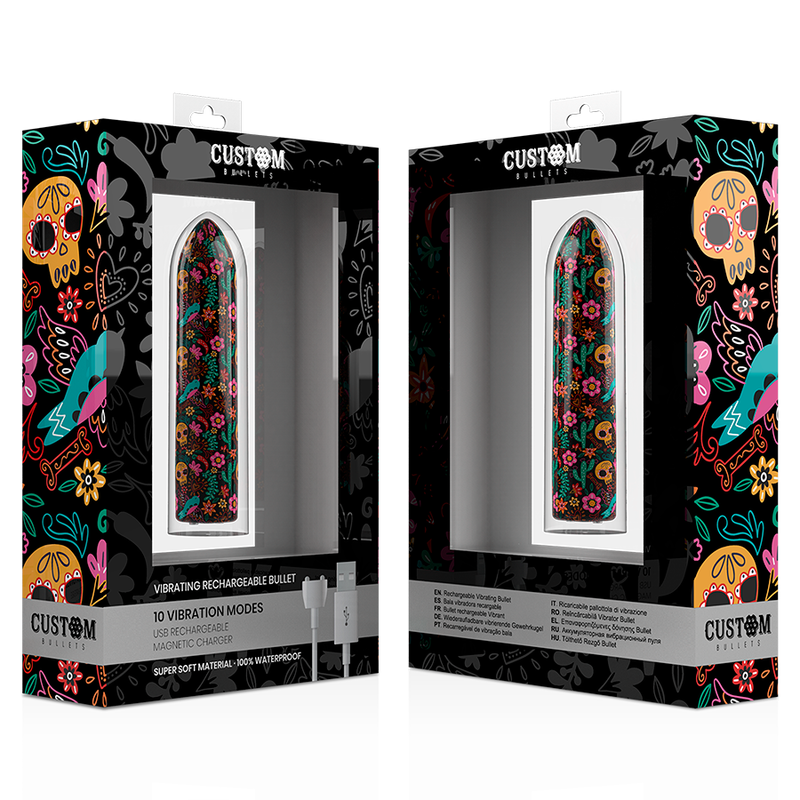 CUSTOM BULLETS - RECHARGEABLE SKULL MAGNETIC BULLET 10 INTENSITIES CUSTOM BULLETS