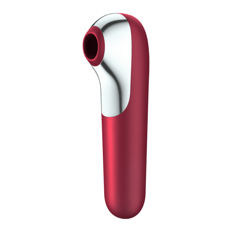 SATISFYER - DUAL LOVE VIBRATOR AND SUCTIONER WITH PULSED AIR RED SATISFYER CONNECT