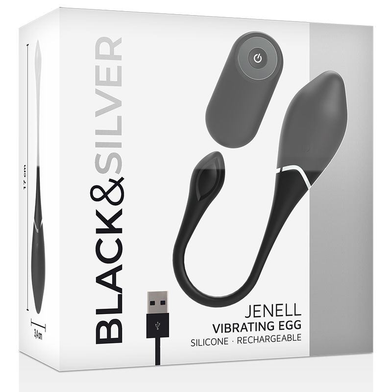 BLACK&SILVER - JENELL RECHARGEABLE VIBRATING EGG - ToysByMonk