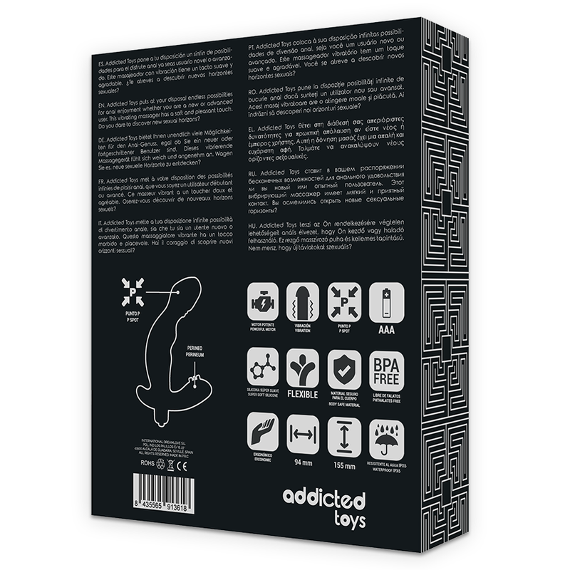 ADDICTED TOYS - ANAL STIMULATOR PROSTATE REALISTIC SILICONE P-SPOT VIBE ADDICTED TOYS