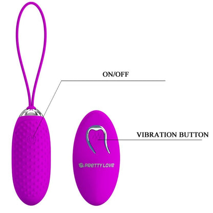 PRETTY LOVE - JOANNA VIBRATING EGG REMOTE CONTROL 12 MODES - ToysByMonk