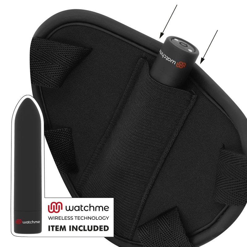 FETISH SUBMISSIVE CYBER STRAP - HARNESS WITH DILDO AND BULLET REMOTE CONTROL WATCHME L TECHNOLOGY FETISH SUBMISSIVE