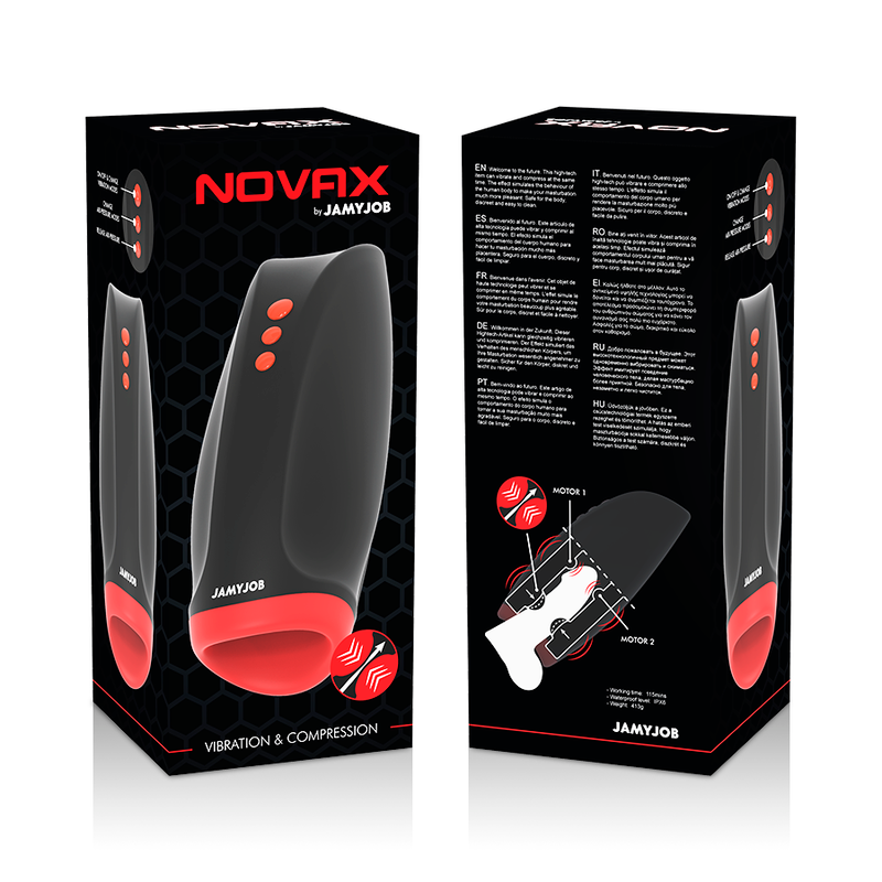 JAMYJOB - NOVAX MASTURBATOR WITH VIBRATION AND COMPRESSION - ToysByMonk