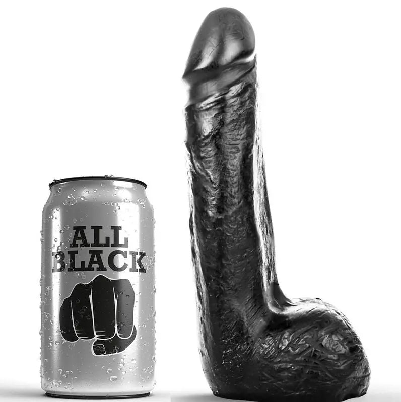 ALL BLACK - SOFT BLACK REALISTIC DILDO 20 CM ALL BLACK