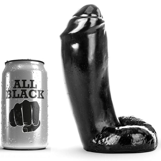 ALL BLACK - DILDO REALISTIC 18 CM ALL BLACK