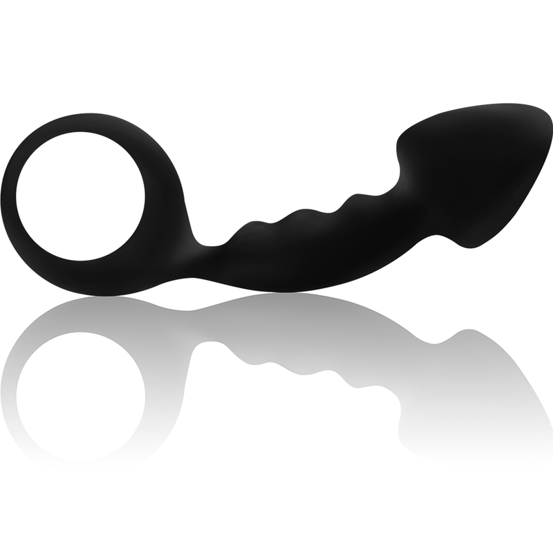 OHMAMA - RIBBED ANAL PLUG WITH RING - ToysByMonk