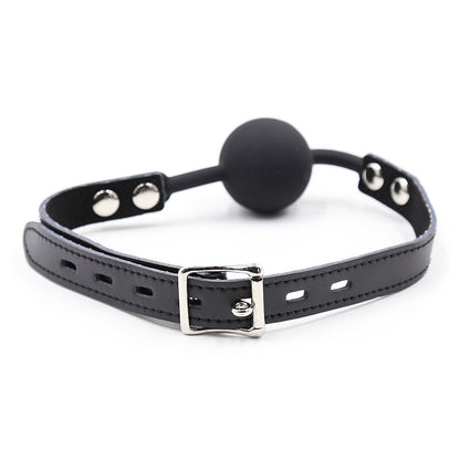 OHMAMA FETISH - SILICONE BALL GAG WITH LEATHER BELT (PADLOCK INCLUDED) - ToysByMonk